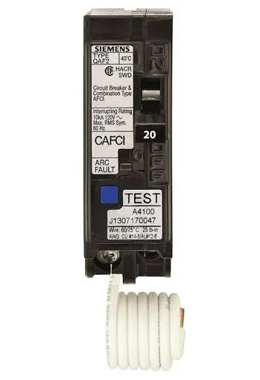20 Amp Siemens Arc Fault Breaker